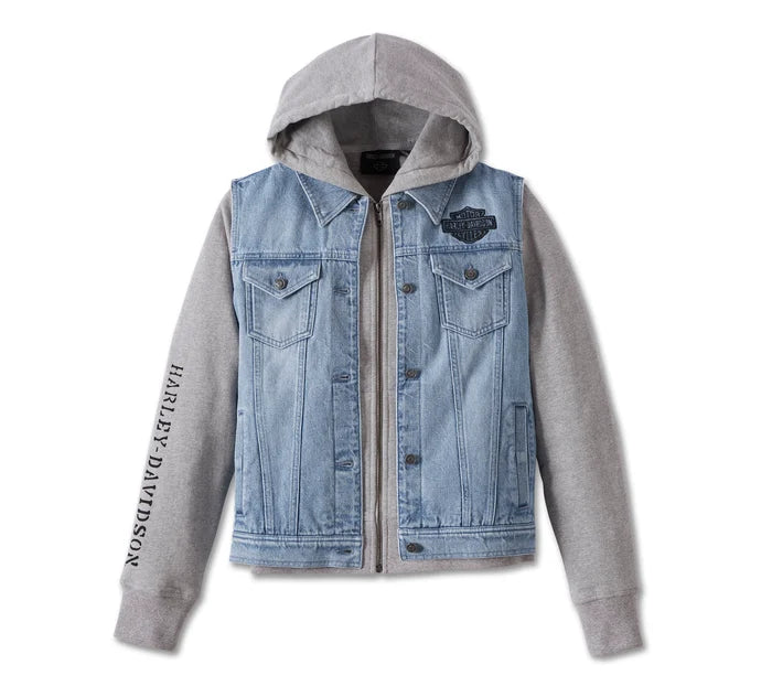 Harley-Davidson Women's Kickstart 3-in-1 Indigo Denim Jacket - Medium Indigo CL