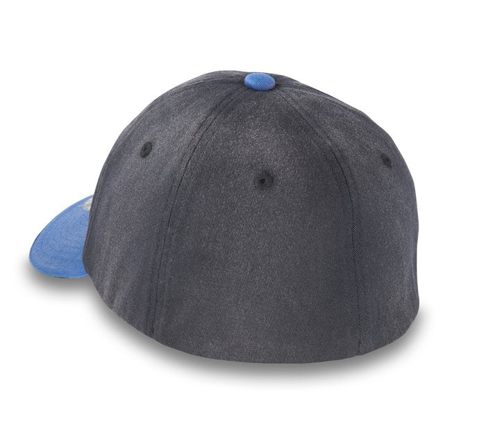Harley-Davidson Reflective #1 Curved Bill Fitted Hat - Black Beauty & True Blue