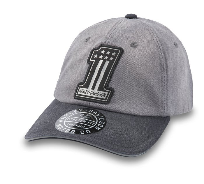 Harley-Davidson Reflective #1 Curved Bill Fitted Hat - Blackened Pearl