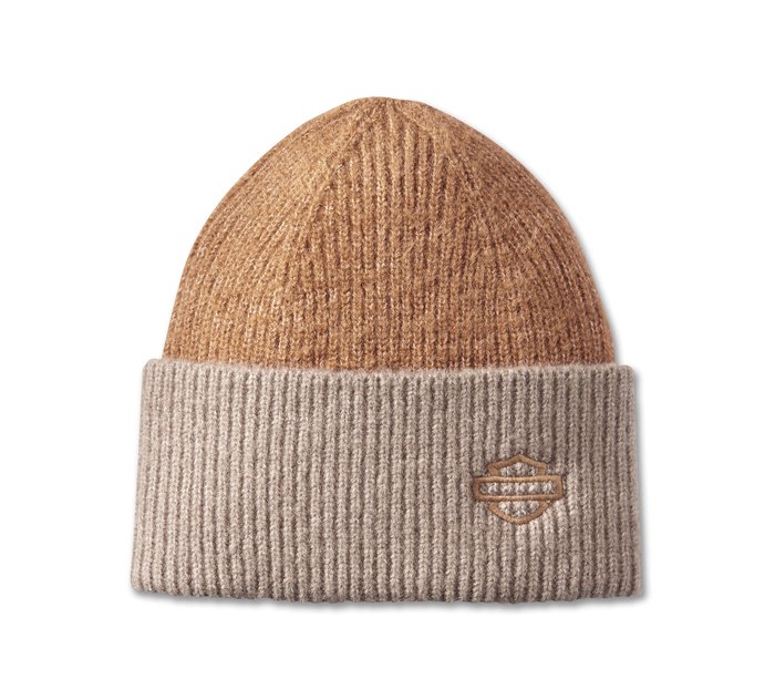 Harley-Davidson Women's Open Bar & Shield Beanie - Cashew