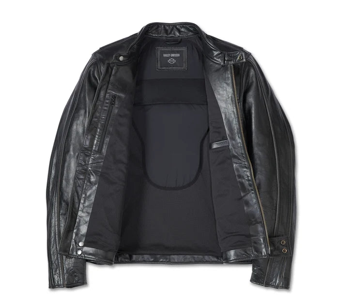 Harley Davidson Men's H-D Flex Layering System Café Racer Leather Jacket Outer Layer