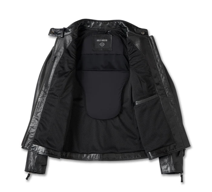 Harley-Davidson Womens H-D Flex Layering System Cafe Racer Leather Jacket Outer Layer