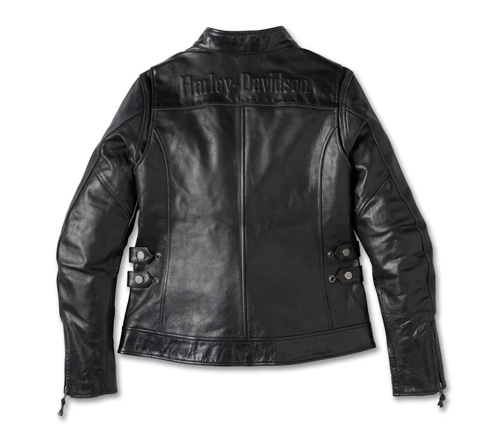 Harley-Davidson Womens H-D Flex Layering System Cafe Racer Leather Jacket Outer Layer