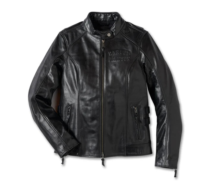Harley-Davidson Womens H-D Flex Layering System Cafe Racer Leather Jacket Outer Layer