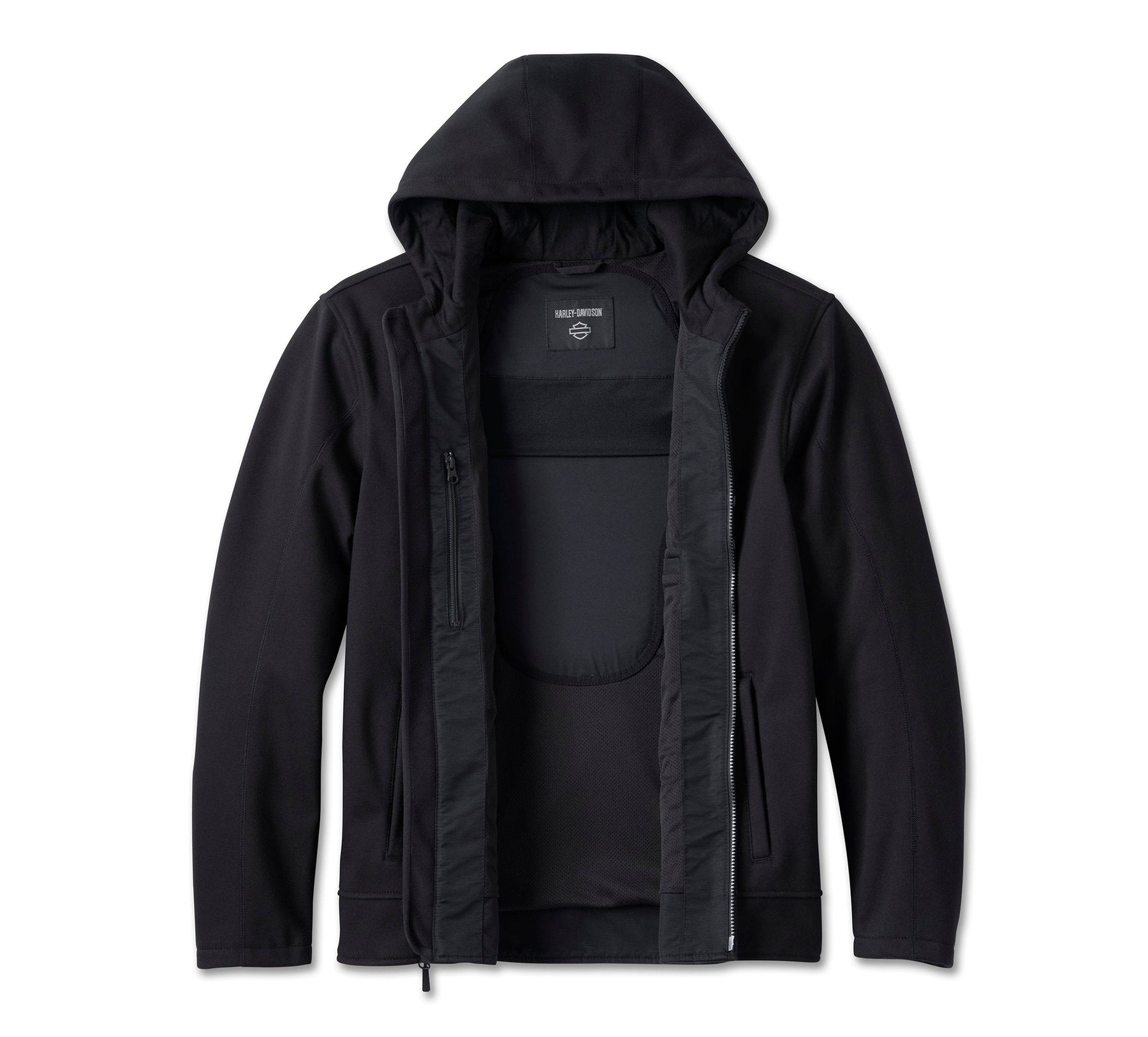 Harley-Davidson Men's Deflector Hooded Riding Fleece Black