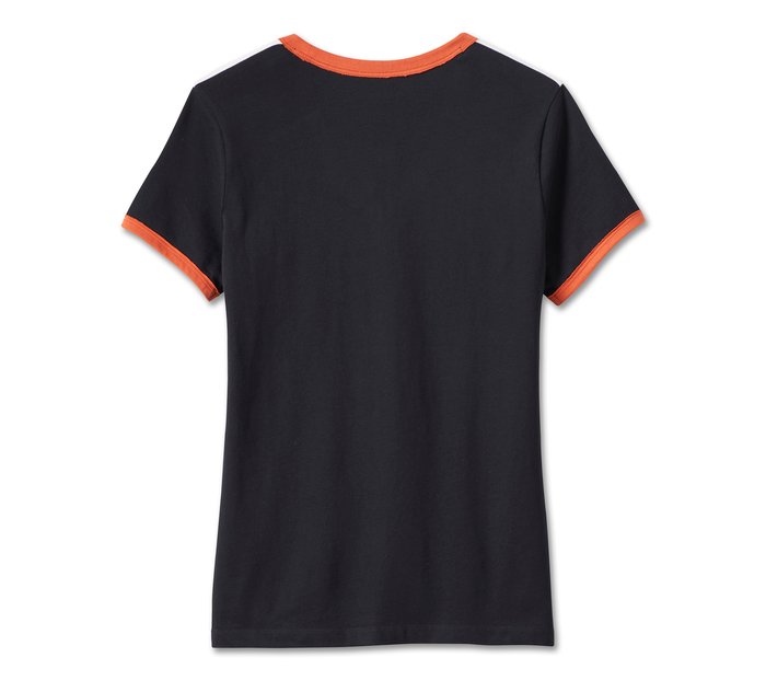 Harley-Davidson Women's Iconic V-Neck Shoulder Stripe Tee