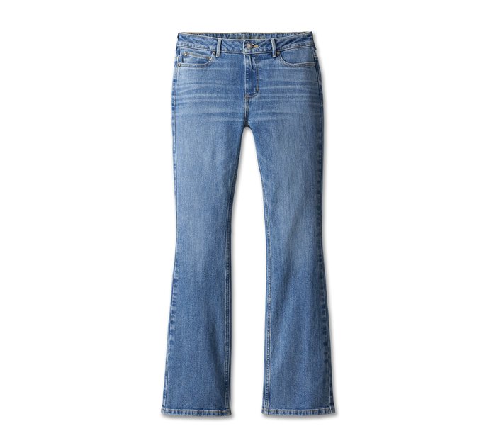 Harley-Davidson Women's High Rise Boot Cut Jeans - Medium Indigo