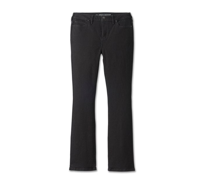 Harley-Davidson Women's High Rise Boot Cut Jeans - Black Denim