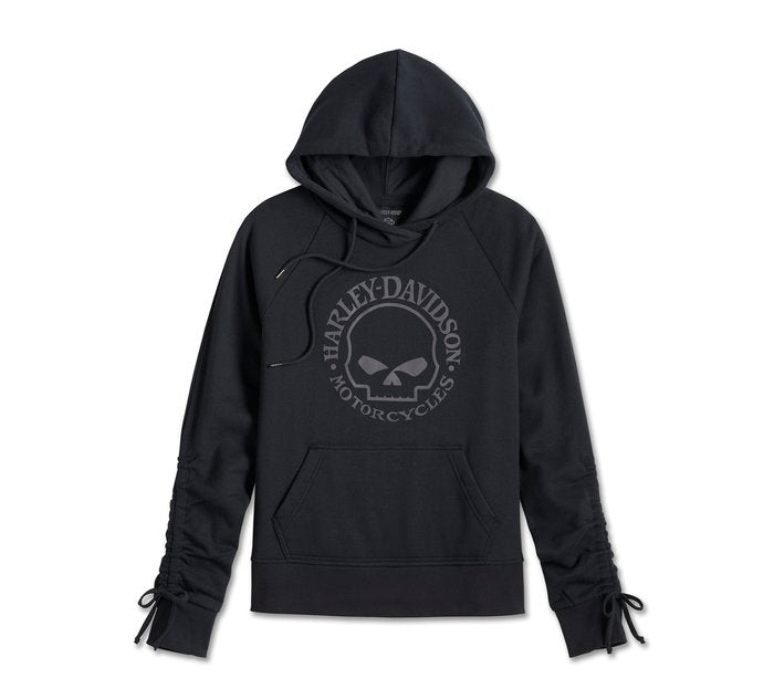 Harley-Davidson Women's Willie G Skull Tie Sleeve Hoodie