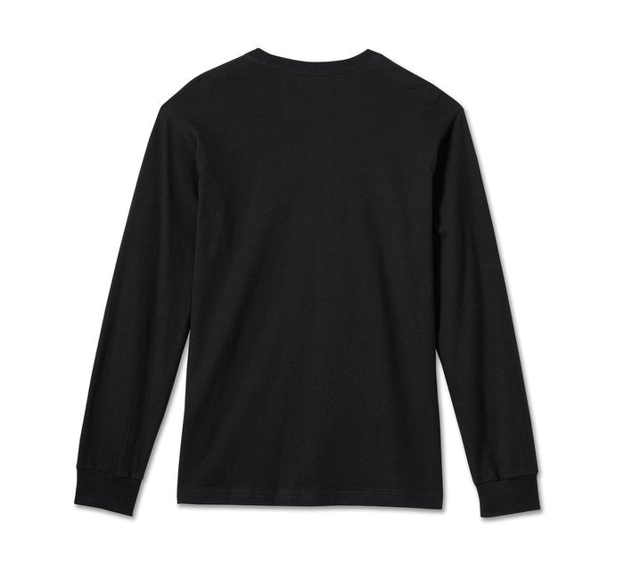 Harley-Davidson Men's #1 Racing Logo Long Sleeve Tee Black