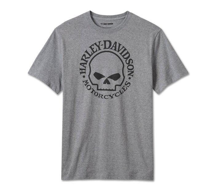 Harley-Davidson Men's Willie G Skull Tee - Medium Heather Grey