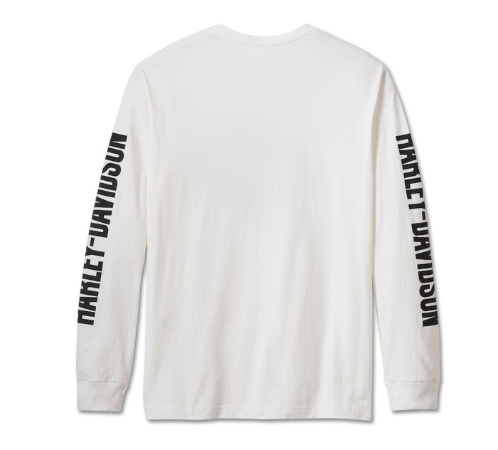 Harley-Davidson Men's Bar & Shield Long Sleeve Tee - White