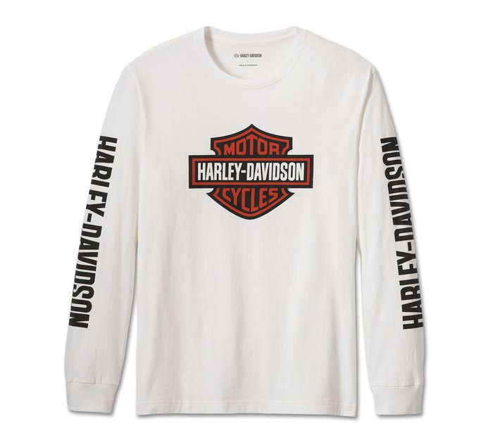 Harley-Davidson Men's Bar & Shield Long Sleeve Tee - White