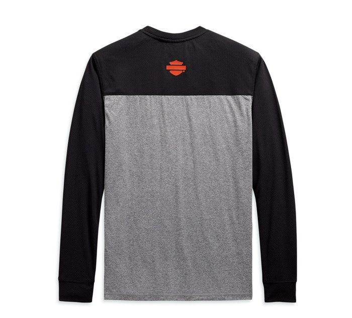 Harley-Davidson Men's Performance Micro Mesh Long Sleeve Colorblock Tee