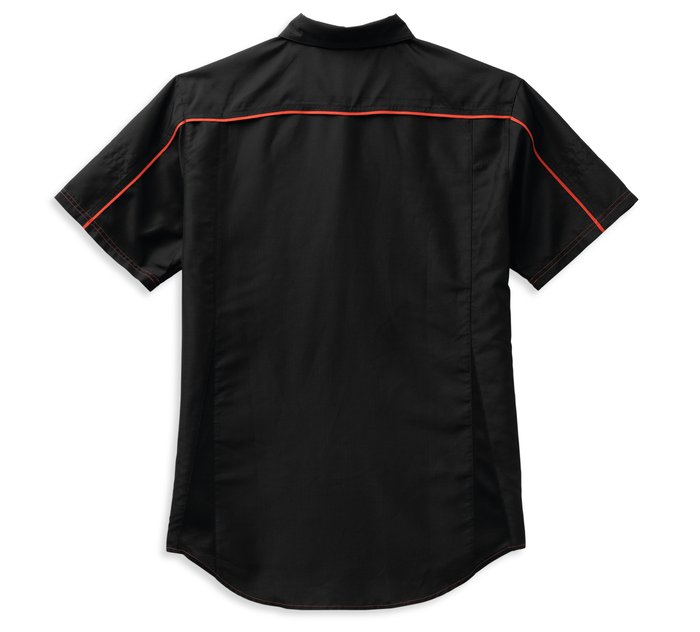 Harley-Davidson Men's Performance Bar & Shield Shirt - Orange Trim