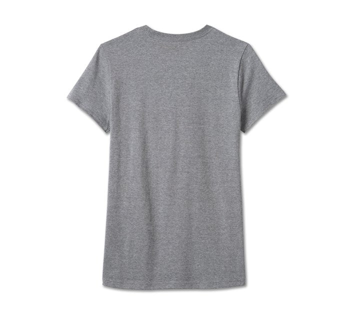 Harley-Davidson Women's Bar & Shield Short Sleeve Cotton Tee Grey