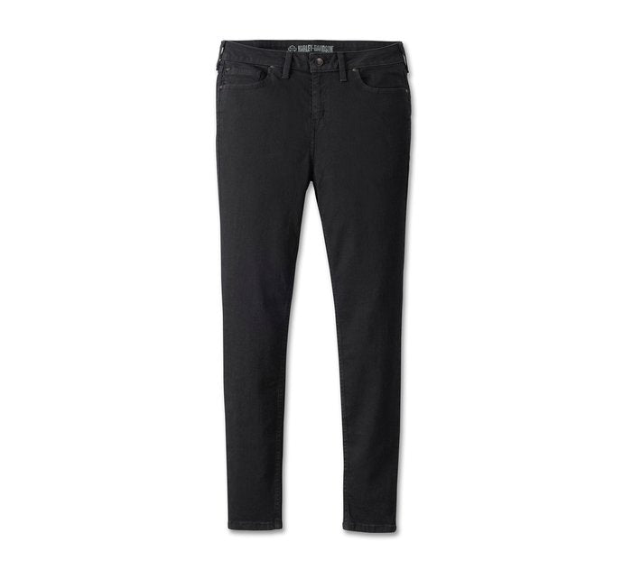 Harley-Davidson Women's High Rise Skinny Jeans - Black Denim