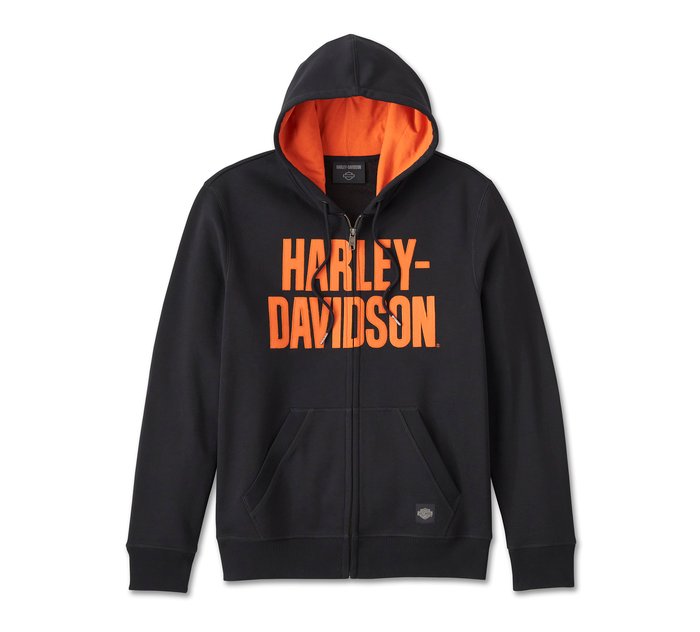 Harley-Davidson Men's Bar Font Zip-Up Hoodie
