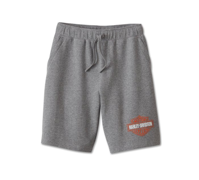 Harley-Davidson Men's Bar & Shield Fleece Shorts - Medium Grey Heather