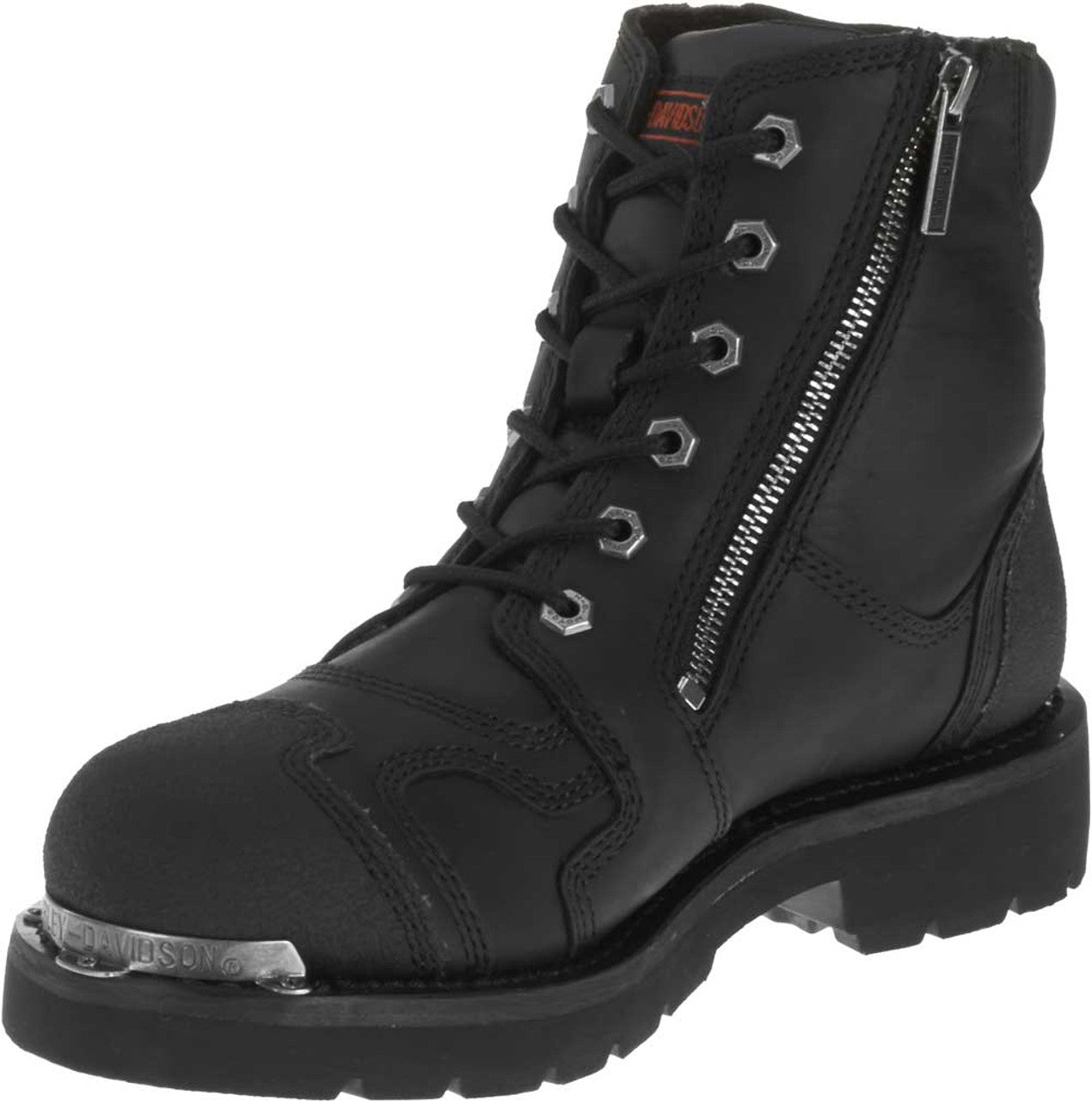 Harley-Davidson® Men's Stealth Motorcycle Boots. Patch Lace Black Riding