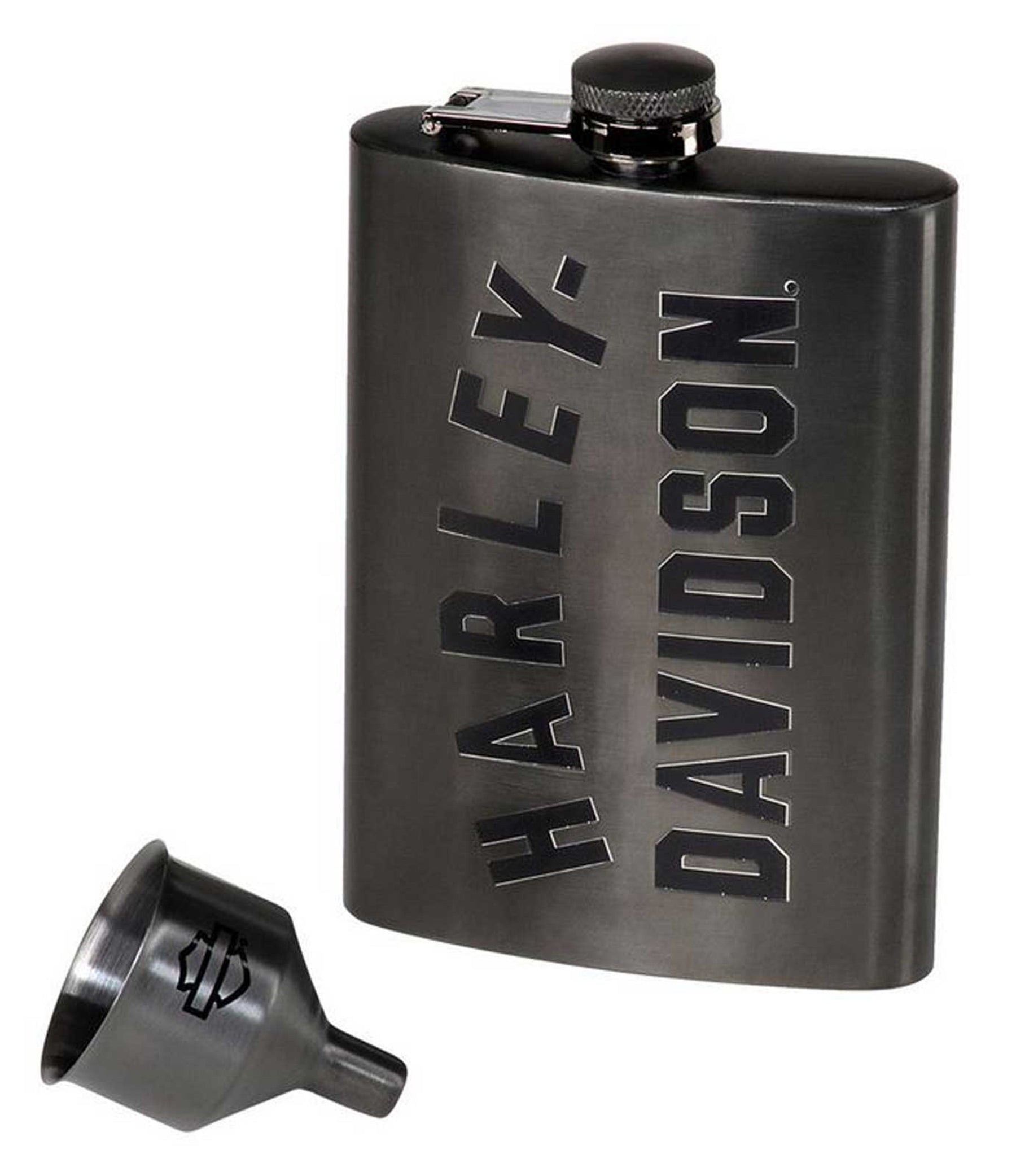 Harley-Davidson Embossed H-D Flask - Matte Black Stainless Steel