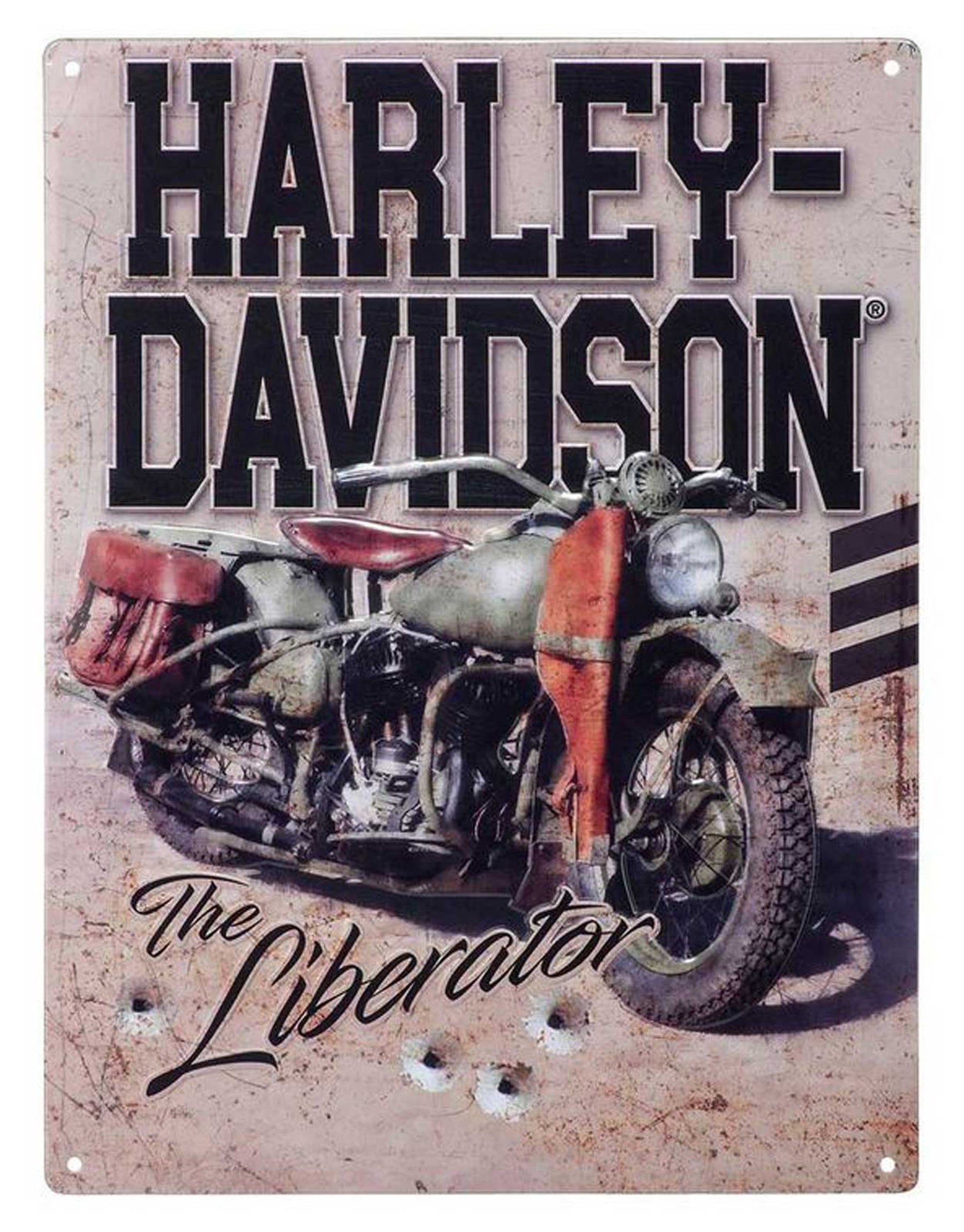 Harley-Davidson Embossed Tin Sign, Liberator Motorcycle Logo, 12 x 15.75 inch