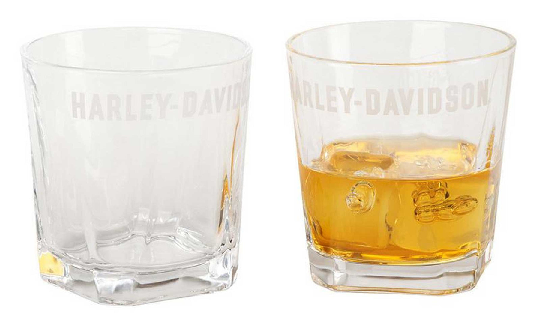 Harley-Davidson Etched H-D Logo Rocks Glass Set