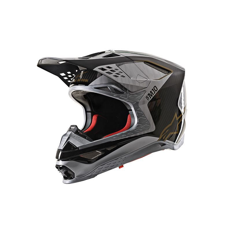 Alpinestars Supertech M10 Alloy Helmet Silver/Black/Carbon Gold Matte & Gloss