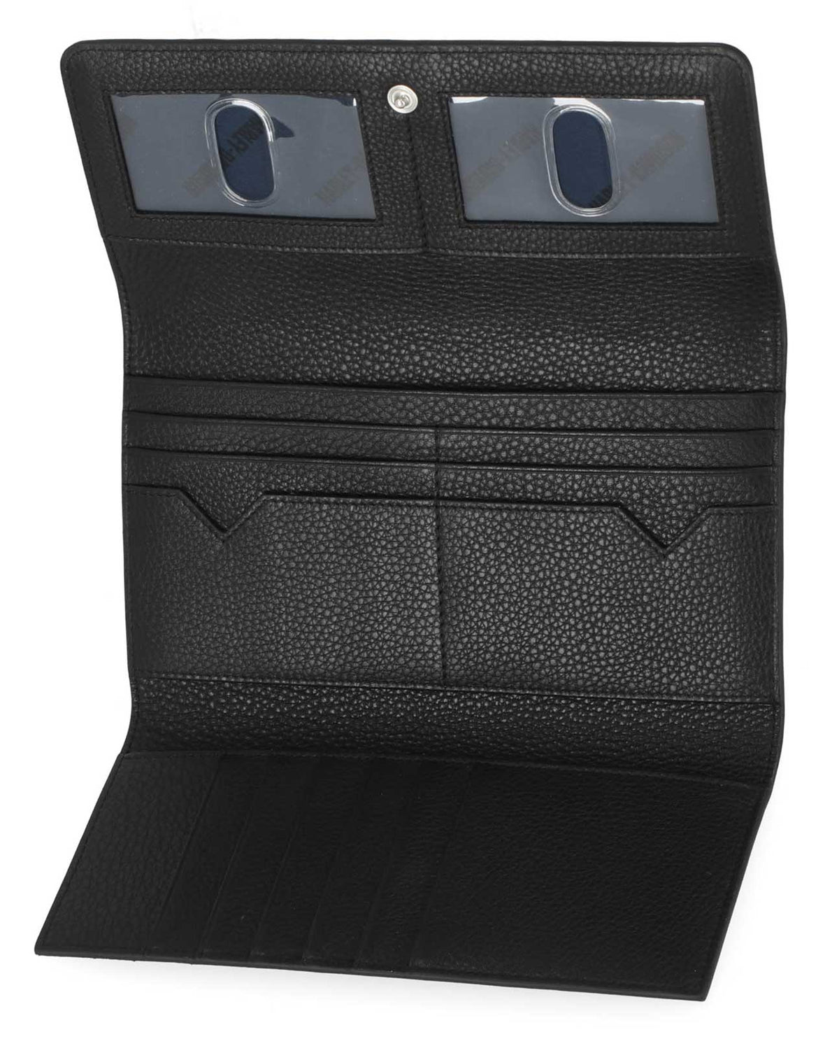 Harley-Davidson® Women's Classic Logo Genuine Leather Clutch Wallet - Black