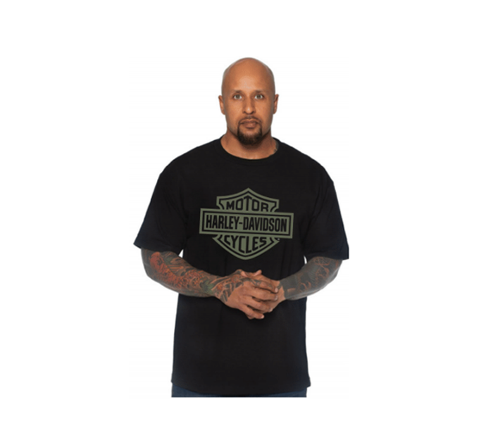 Harley-Davidson ブラック Tシャツ S Harley Davidson Men's B & S Tee Black/ Green