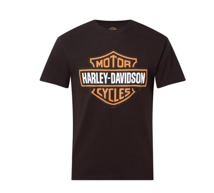 Harley-Davidson Men's B & S Orange On Black Dealer Tee