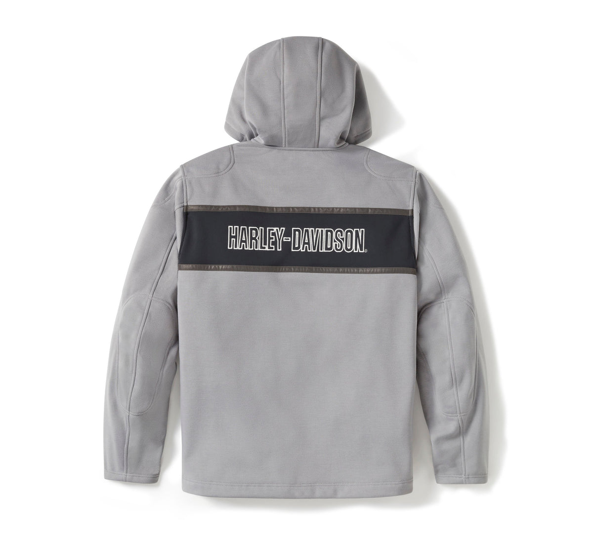 Harley-Davidson Men's H-D Trenton Deflector 2.0 Hooded Riding Fleece - Colorblock - Billiard Grey & Harley Black