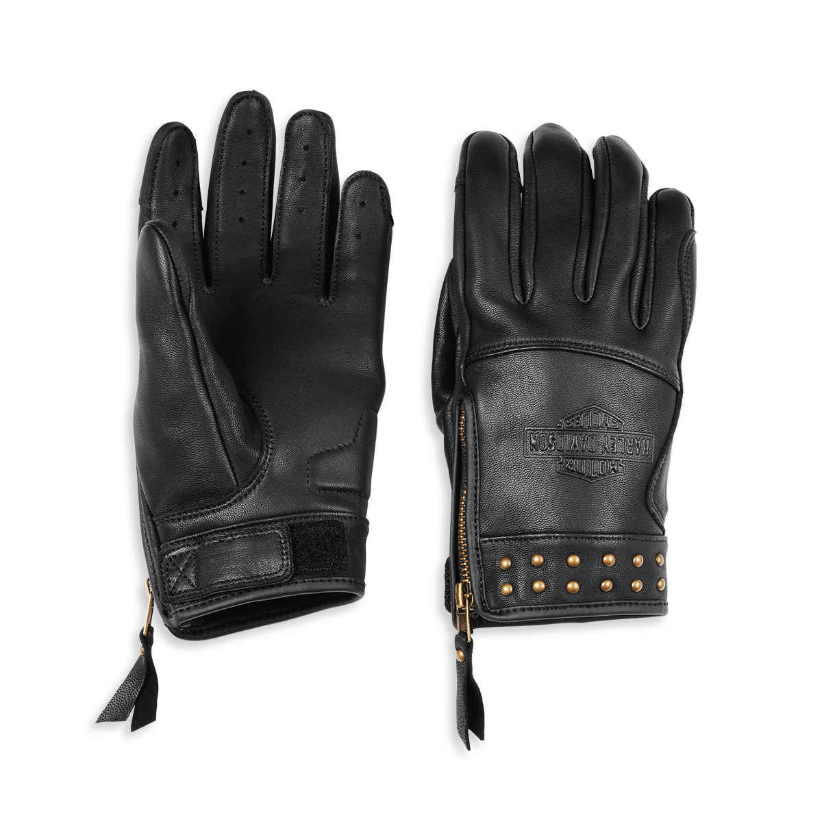 Harley Davidson Electra Women s Full Finger Studded Leather Gloves