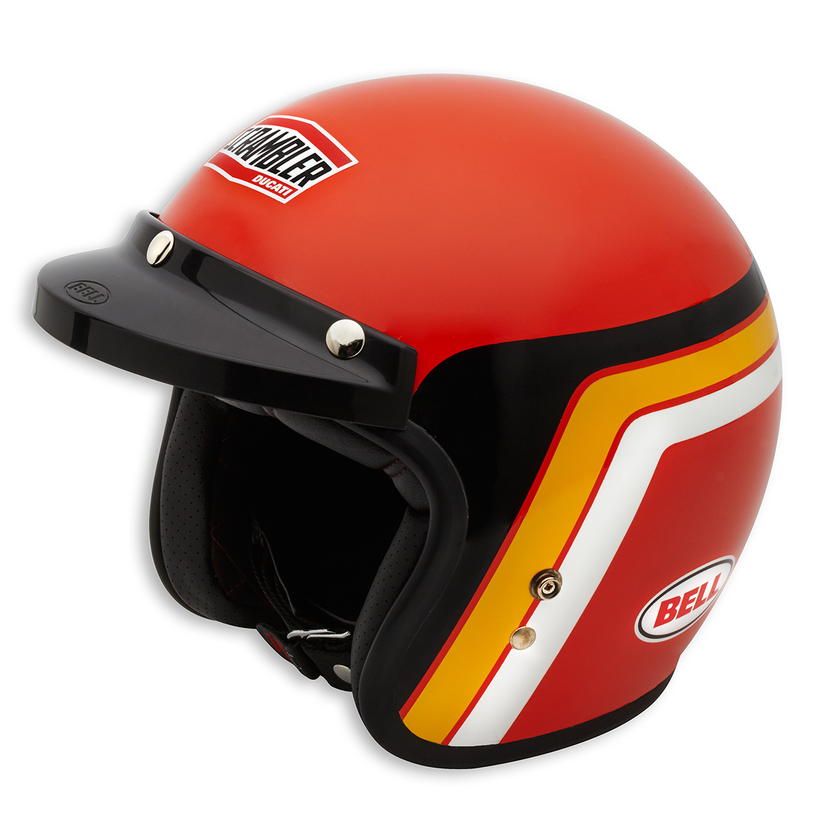 Orange open online face helmet