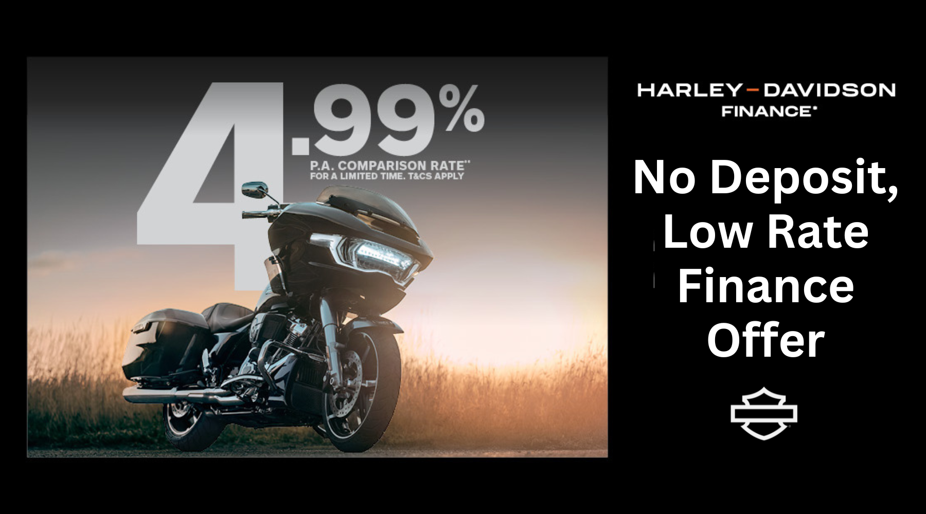 H-D No Deposit 4.99% P.A Comparison Rate Offer