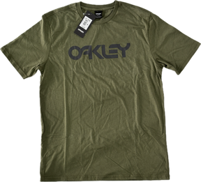 Green t-shirt with Oakley logo on a white background