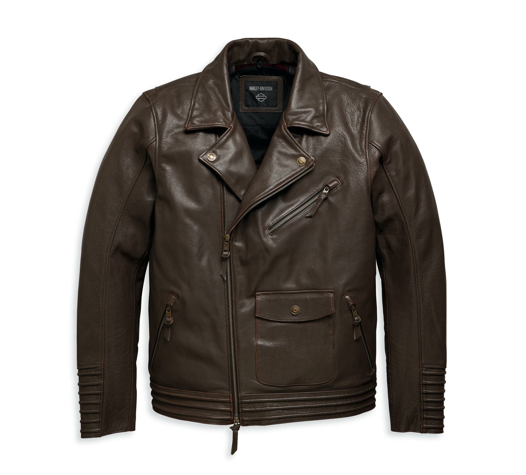 Harley-Davidson® Men's Maverick Leather Biker Jacket - Brown
