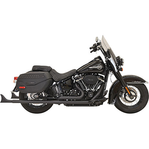 True Duals With Fishtail Mufflers 33″ Black For 18-23 FLHC/FLDE