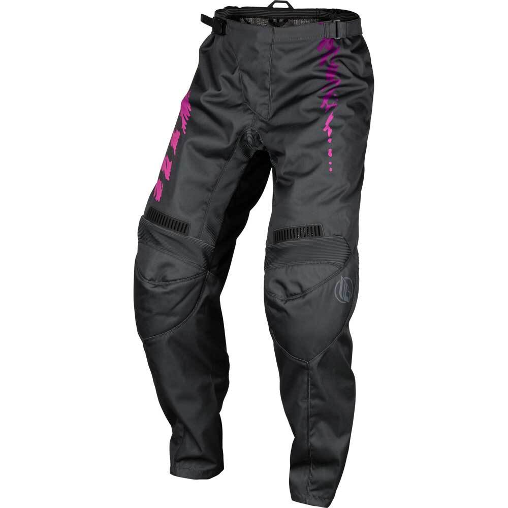 Fly Racing 2024 F-16 Youth Pants - Grey Charcoal Pink