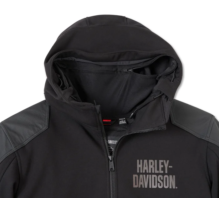 Harley-Davidson Men's Willie G Skull Graphic Deflector 2.0 Hooded Riding Fleece Jacket