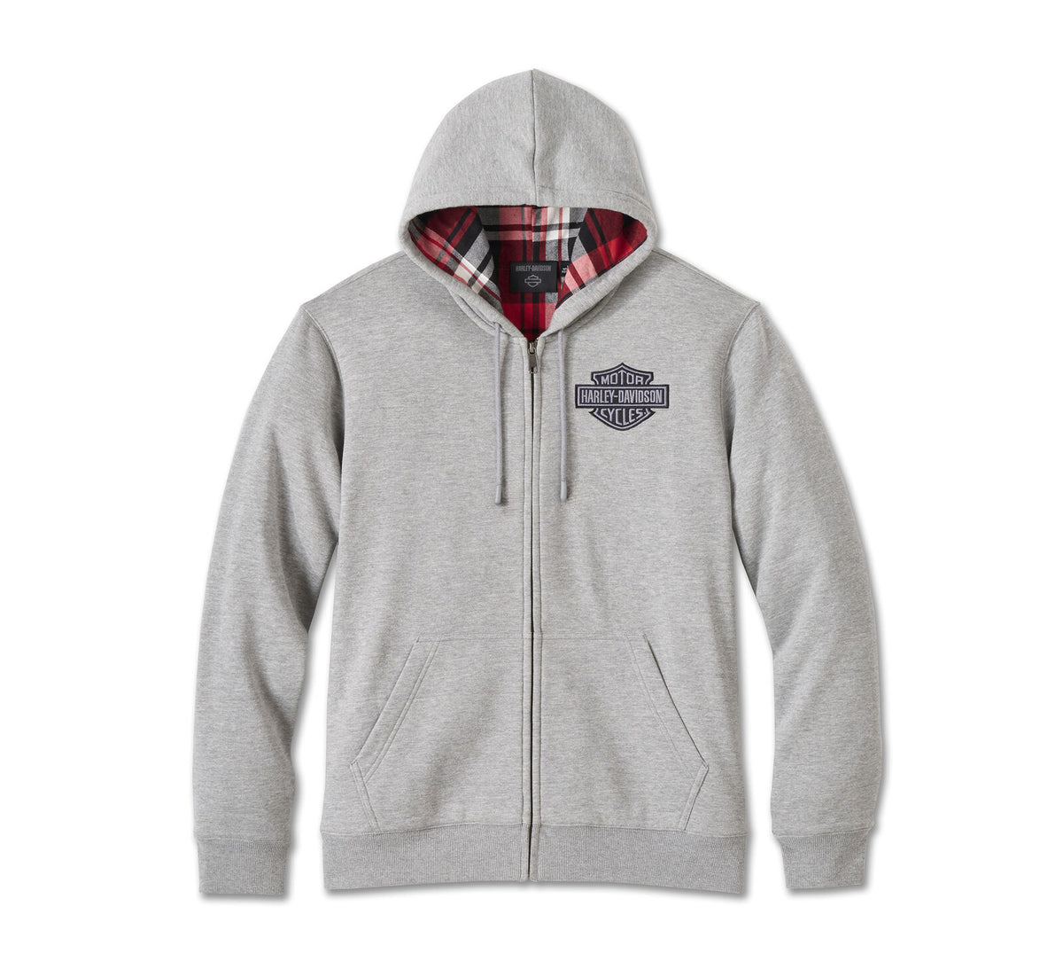 Harley-Davidson Men's Bar & Shield Plaid Lined Zip-Up Hoodie