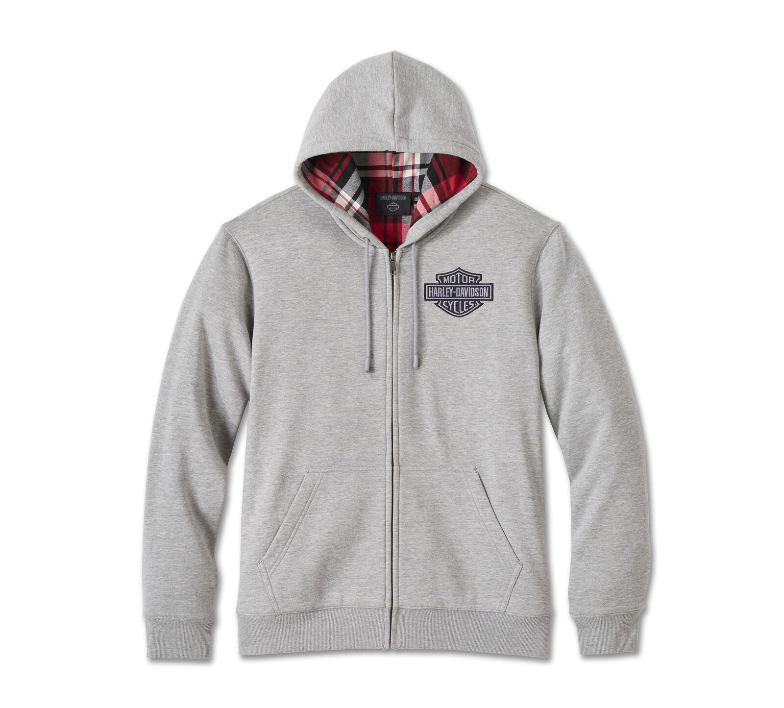 Harley-Davidson Men's Bar & Shield Plaid Lined Zip-Up Hoodie