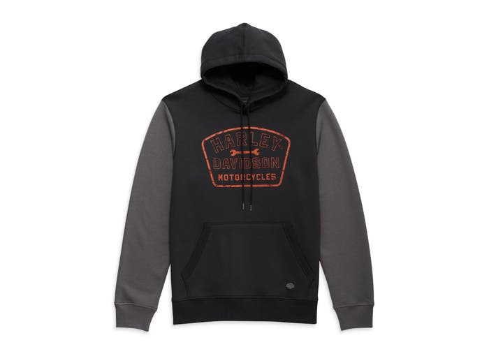 Harley-Davidson Men's Wrench Crew Hoodie - Colourblocked - Black Beauty