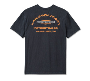 Harley Davidson Men's Stacked Bar & Shield Slub Tee - Harley Black
