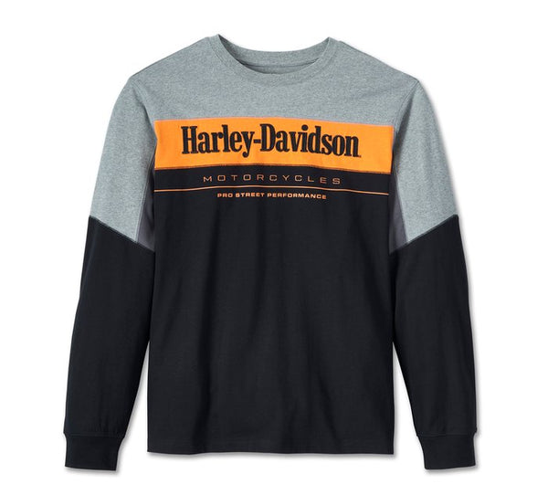 Honda Racing Red and Blue Long Sleeve Heather Colorblock Performance Tee Honda Racing Red and Blue Long Sleeve Heather Colorblock Performance Tee