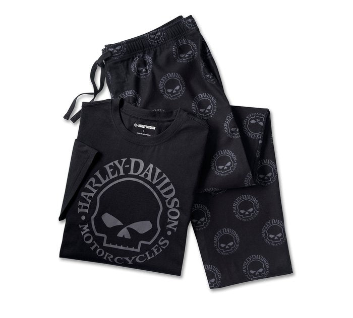 Harley-Davidson Men's Willie G Skull Short Sleeve Pajama Set
