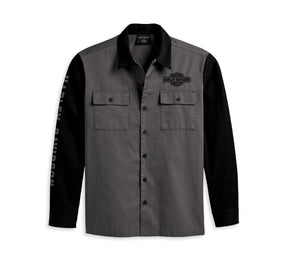 Harley-Davidson Men's Mechanic Shirt - Colorblocked - Blackened Pearl