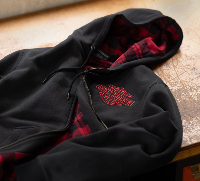 Red harley davidson hoodie sale