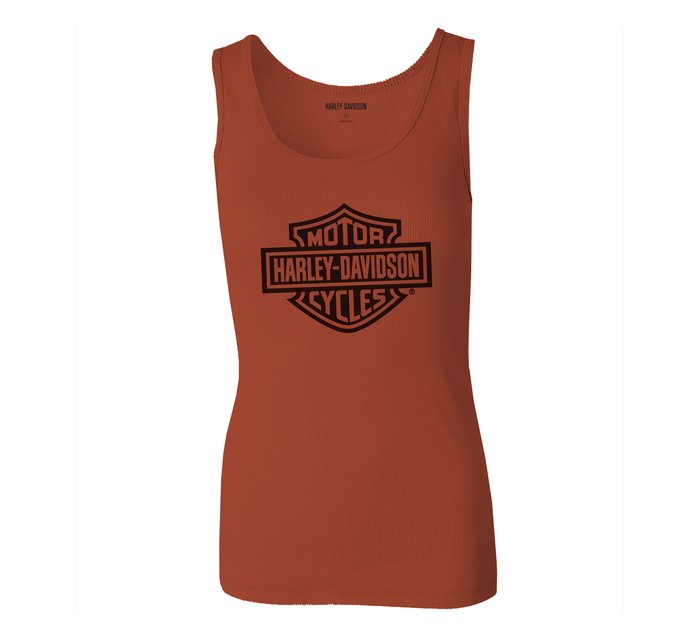 Harley-Davidson Women's Ultra Classic B&S Sleeveless Tank Top, Orange