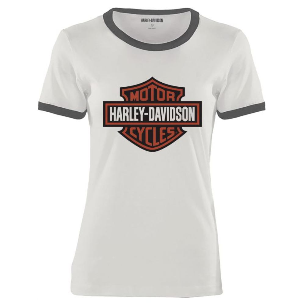Harley-Davidson Women's Cloud Dancer Ringer Tee - White